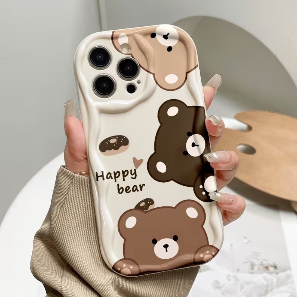 Apple Iphone 15 Pro Max - Schattig beren- en tijgerpatroon telefoonhoesje voor
